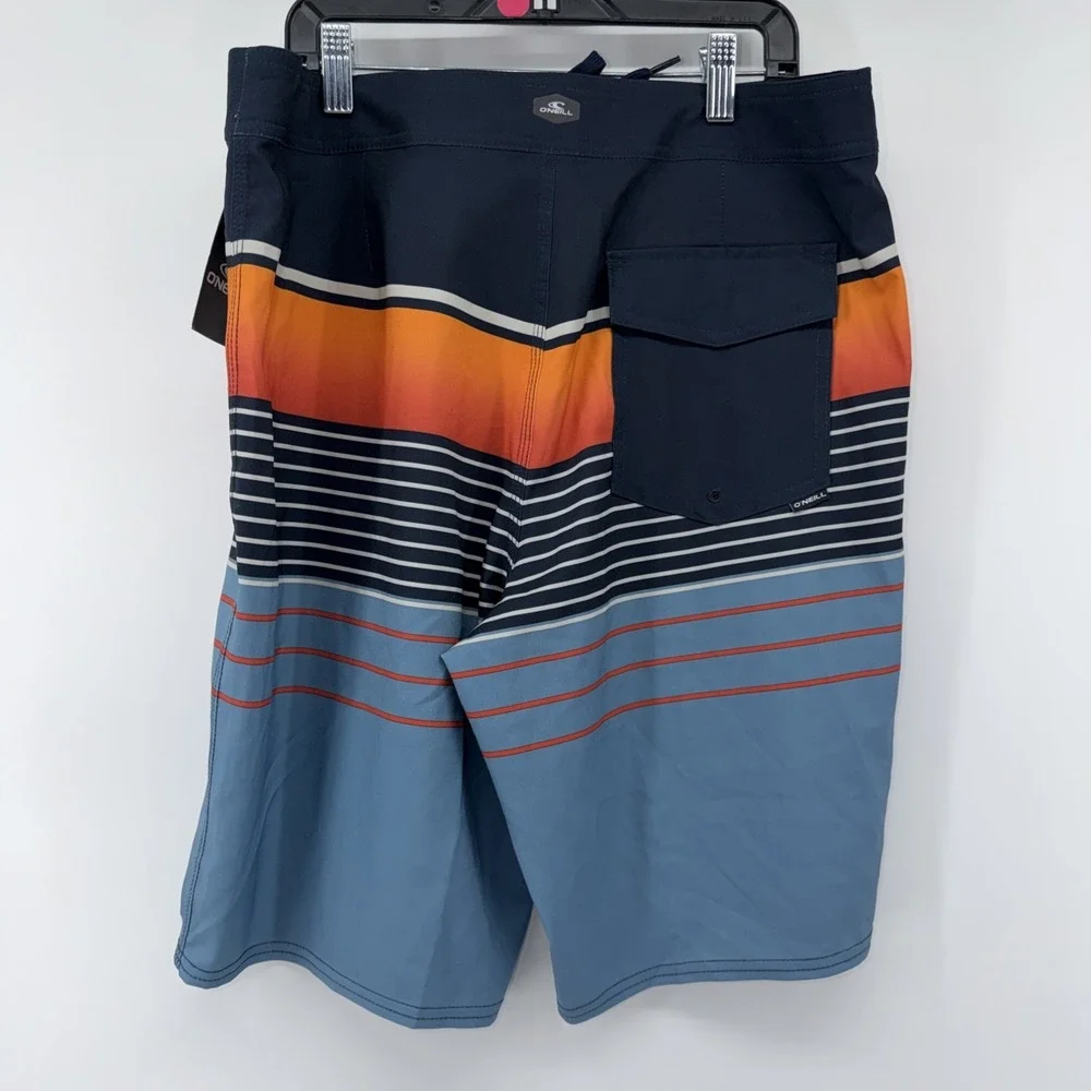 ONEILL Mens Blue Stripe‎ Seaboard Board Shorts Size 32 NWT